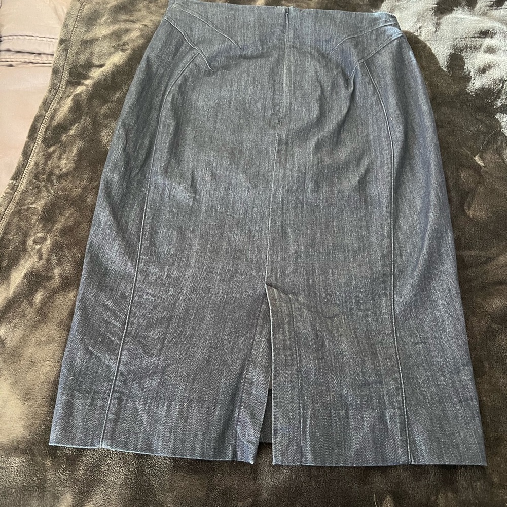 White house black market denim pencil skirt